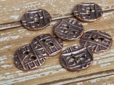 COIN Buttons, TierraCast Round Metal Buttons Qty 4 Antique Copper, 15mm, Asian Coin Reproduction, Tierra Cast