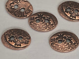 TierraCast JARDIN Buttons, Two Hole Oval Metal Button, Antique Copper, 19mm Qty 4 to 20 Leather Wrap Clasps