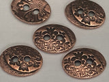 TierraCast JARDIN Buttons, Two Hole Oval Metal Button, Antique Copper, 19mm Qty 4 to 20 Leather Wrap Clasps