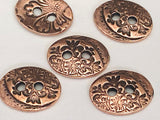 TierraCast JARDIN Buttons, Two Hole Oval Metal Button, Antique Copper, 19mm Qty 4 to 20 Leather Wrap Clasps