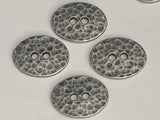 TierraCast DISTRESSED OVAL Buttons, Two Hole Metal Buttons, Antique Pewter 19mm Qty 4 to 20 Dark Silver Button for Leather Wrap Clasps