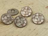 Basket Weave Metal Buttons Copper with White Patina Metal Button 25mm, 1”  Qty 4 Round Button, Great Leather Wrap Clasps Clothing Buttons