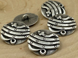 Snake Metal Buttons, Antique Silver, 22mm Round Button, Qty 4 to 8 Clothing Button or Leather Wrap Clasps 7/8”