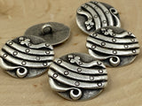 Snake Metal Buttons, Antique Silver, 22mm Round Button, Qty 4 to 8 Clothing Button or Leather Wrap Clasps 7/8”