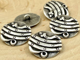 Snake Metal Buttons, Antique Silver, 22mm Round Button, Qty 4 to 8 Clothing Button or Leather Wrap Clasps 7/8”