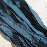 Midnight Blue Hand Dyed Silk Ribbon Crinkle Silk, Bulk Qty 5 to 25 Strings Dark Aqua Blue Green, Craft Jewelry Making Strining Supplies