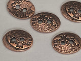 TierraCast JARDIN Buttons, Two Hole Oval Metal Button, Antique Copper, 19mm Qty 4 to 20 Leather Wrap Clasps