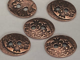 TierraCast JARDIN Buttons, Two Hole Oval Metal Button, Antique Copper, 19mm Qty 4 to 20 Leather Wrap Clasps