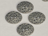 TierraCast DISTRESSED OVAL Buttons, Two Hole Metal Buttons, Antique Pewter 19mm Qty 4 to 20 Dark Silver Button for Leather Wrap Clasps