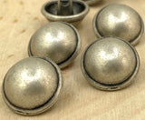 Hammered Dome Metal Buttons, Antique Silver Button,  5/8" Qty 4 , Domed Round Button Great Leather Wrap Clasps or Clothing