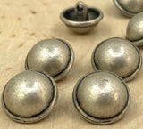 Hammered Dome Metal Buttons, Antique Silver Button,  5/8" Qty 4 , Domed Round Button Great Leather Wrap Clasps or Clothing