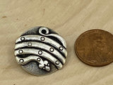 Snake Metal Buttons, Antique Silver, 22mm Round Button, Qty 4 to 8 Clothing Button or Leather Wrap Clasps 7/8”