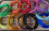 ANODIZED ALUMINUM Round Wire 12 Gauge 30 Feet 2mm Wire Wrapping Jewelry in Black Brown Gold Yellow Green Orange Red Rose Purple or Blue 12ga