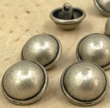 Hammered Dome Metal Buttons, Antique Silver Button,  5/8" Qty 4 , Domed Round Button Great Leather Wrap Clasps or Clothing