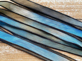 BLUE EYES Silk Ribbon, Hand Dyed Silk Ribbon Strings Blue Gray Tan Brown Black, Great for Jewelry or Crafts, Bracelet Wraps