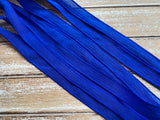 SAPPHIRE BLUE Silk Ribbons, Qty 5 to 50 Bulk Silk Strings, Hand Dyed, Jewelry or Craft Ribbon, Royal Blue, Wholesale JamnGlass Ribbon