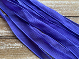 Violet Silk Strings, Crinkle Silk Ribbons Hand Dyed Qty 5 Purple, Craft Ribbons, Jewelry Making Ribbon for Silk Wraps