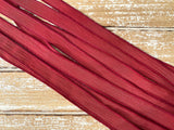 BARN DOOR Hand Dyed Silk Ribbon 5 Hand-Dyed Sewn Strings Russet Red, Earthy Red, Handmade Jewelry Ribbon, Great Necklace or Bracelet Wraps