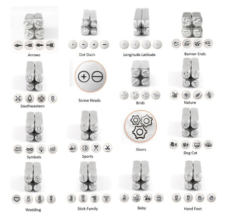 ImpressArt Metal Stamp Pack Assortments, Stamping Supplies Kit, Choose from Arrows, Longitude Latitude, Dot Dash, Southwest, Sports and more