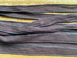 BLACKBERRY Hand Dyed Silk Ribbon 5 Hand-Dyed Sewn Strings Misty Violet Plum, Handmade Jewelry Ribbon, Great Necklace or Bracelet Wraps