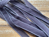 DARK GRAY Silk Ribbons Hand Dyed and Sewn Qty 5 to 25, Grey Silk Wrap Bracelets, JamnGlass Ribbon, Flower Bouquet Trim