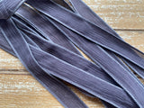 DARK GRAY Silk Ribbons Hand Dyed and Sewn Qty 5 to 25, Grey Silk Wrap Bracelets, JamnGlass Ribbon, Flower Bouquet Trim