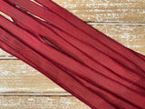 BARN DOOR Hand Dyed Silk Ribbon 5 Hand-Dyed Sewn Strings Russet Red, Earthy Red, Handmade Jewelry Ribbon, Great Necklace or Bracelet Wraps