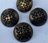 QUATRE FLEUR de Lis Metal Buttons Antique Brass 5/8” 15mm, Quatre Foil Fleur De Lis Cross Qty 4 Bronze Leather Wrap Clasps Clothing Button