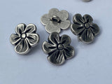 Blossom Buttons 3/4” / Metal Apple Blossom Button / Qty 4 Antique Silver 20mm / Garden Flower Jewelry Findings Bracelet Clasp