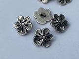 Blossom Buttons 3/4” / Metal Apple Blossom Button / Qty 4 Antique Silver 20mm / Garden Flower Jewelry Findings Bracelet Clasp