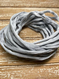 Pearl Gray Silk Cords /Light Pastel Grey Cording 3mm to 4mm x 3 Yards / Hand Dyed Handmade Silk Strings  / Silkwraps Handfasting Cord