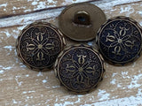 Goddess Metal Buttons 17mm Antique Brass / Bronze Athena Button / Qty 4 to 8 / Clothing or Leather Wrap Clasps