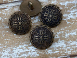 Goddess Metal Buttons 17mm Antique Brass / Bronze Athena Button / Qty 4 to 8 / Clothing or Leather Wrap Clasps