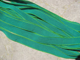 Emerald Green hand dyed silk ribbons - 5 to 15 bulk silk ribbon - for necklaces, bracelet wraps, bridal flower bouquet trim or crafts!