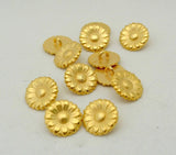 Morning Glory Flower Buttons, Bright Gold Metal Button, 15mm Sunflower, 5/8" Qty 4 to 8, Clothing, Sweater and Yoga Wrap Clasps