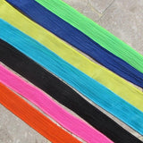 NEON Silk Ribbon Assortment, Hand Dyed Silk Ribbons, Assorted Turquoise Blue, Lime Green, Hot Pink, Bright Yellow, Periwinkle, Orange, Black