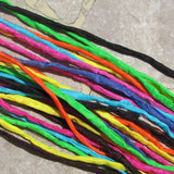 SUMMER NEON Silk Cords, 2-3mm Hand Dyed Sewn Silk Strings Bulk Wholesale Qty 10 to 100 Kumihimo Cording Jewelry Wrap Bracelets Necklaces