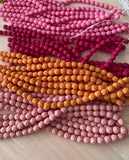 SATURATED 6mm Faceted Round Glass Beads, Czech Glass, Qty 25 Faceted Fire Polished/ Choose, Brown, Gray, Pumpkin, Peach, Fuchsia, Pink,