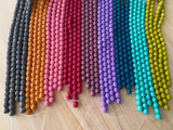 SATURATED 6mm Faceted Round Glass Beads, Czech Glass, Qty 25 Faceted Fire Polished/ Choose, Brown, Gray, Pumpkin, Peach, Fuchsia, Pink,