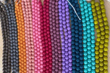 SATURATED 6mm Faceted Round Glass Beads, Czech Glass, Qty 25 Faceted Fire Polished/ Choose, Brown, Gray, Pumpkin, Peach, Fuchsia, Pink,