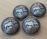 Moose Metal Buttons Antique Silver w Shank 5/8" Qty 4 to 8 Leather Wrap Clasp Wildlife Animal Lakikaisupply Buttons