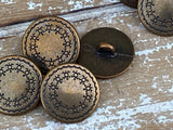 Turtle Metal Buttons 18mm Antique Brass Button Qty 4 to 12 / Turtles Buttons 11/16” Antiqued Bronze