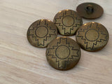 Chacana Metal Buttons 20mm Antique Brass Concho Button, Qty 4 to 8 Bronze Concha Native American Style 3/4” Sewing Clothing Jacket Sweater