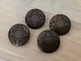 Chacana Metal Buttons 20mm Antique Brass Concho Button, Qty 4 to 8 Bronze Concha Native American Style 3/4” Sewing Clothing Jacket Sweater