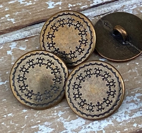 Turtle Metal Buttons 18mm Antique Brass Button Qty 4 to 12 / Turtles Buttons 11/16” Antiqued Bronze