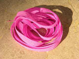 HOT PINK Silk Ribbon Hand Dyed and Sewn Strings, Wholesale Bulk Listing 5 to 25 Pink Ribbons, Great Bracelet Wraps, Necklaces or for Crafts