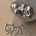 CAT STICK FIGURE Metal Stamp ImpressArt Design Stamp 6mm Stamping Tool For Family Stick Figure Jewelry Leather Crafts, Steel Stamp