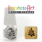 Christmas Tree Metal Stamp 6 mm, ImpressArt Xmas Tree Stamp, Winter Holiday Jewelry Making Steel Punch Stamping, Winter Stamp, Steel Stamp