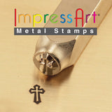 Cross Outline Metal Stamp 6 mm ImpressArt Hand Stamping Tool for DIY Metal Stamped Jewelry Blanks Leather Crafting Clay, Steel Stamp