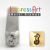 ImpressArt SEA HORSE Metal Stamp,  Beach Nautical Design Stamp, 6mm Seahorse, Metal Stamping Tool, Ocean or Fish Theme Stamp, Steel Stamp